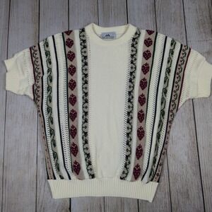 VTG Bay Point Threads Knit‎ Sweater Short Sleeve Medium grannycore